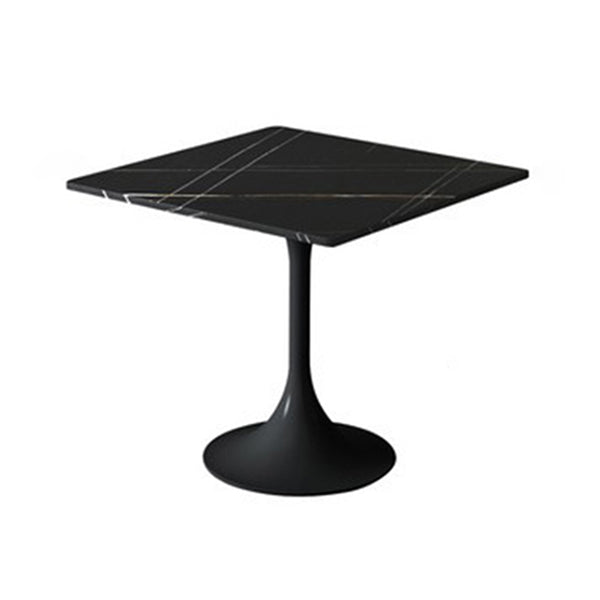 Stone Dining Table Contemporary Dining Table with Metal Pedestal Base