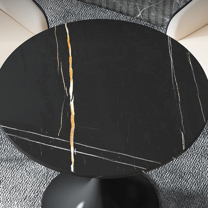 Stone Dining Table Contemporary Dining Table with Metal Pedestal Base