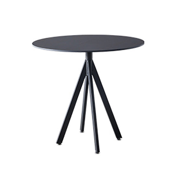 Round Dining Table Stone Top Dining Table in Black and White