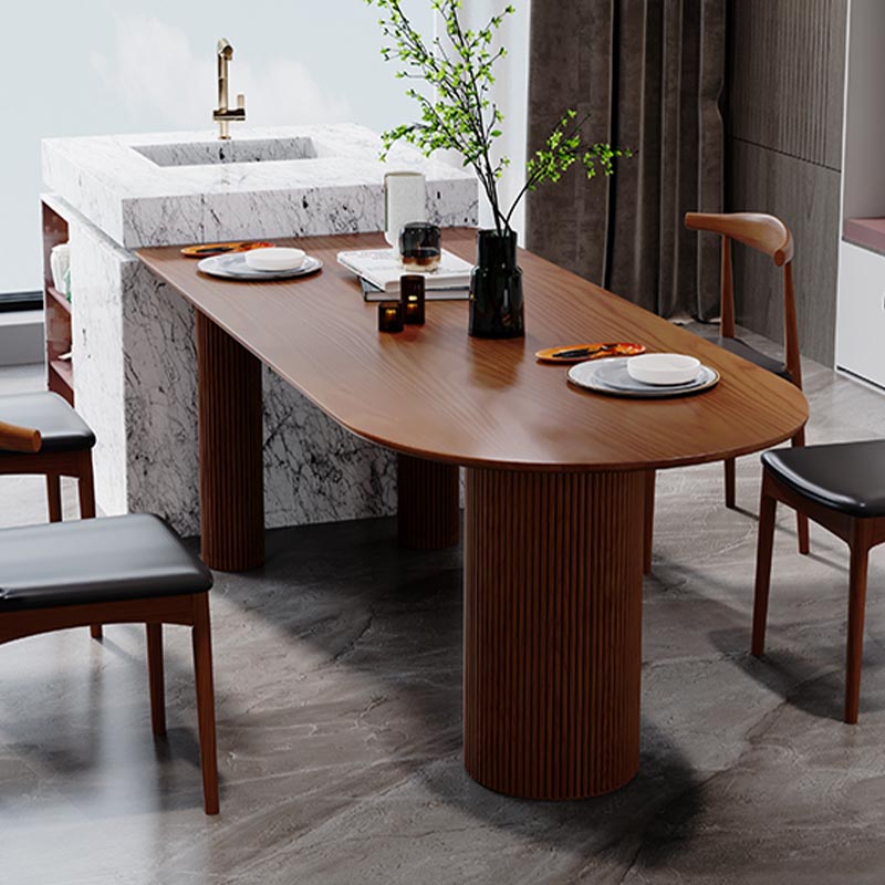 Freeform Solid Wood Dining Table Modern Furniture with Tripod Base for Office