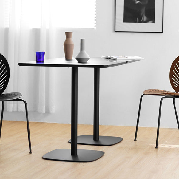 Square Dining Room Table Medium Density Fiberboard Table with Pedestal Base