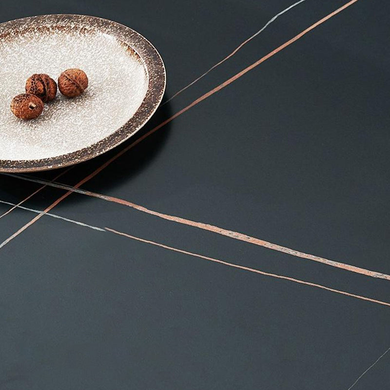 Rectangle Dining Table Industrial Stone Top Dining Table with 4 Legs