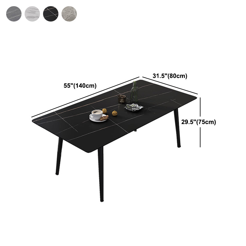 Stone Dining Table Industrial Rectangle Dining Table for Dining Room