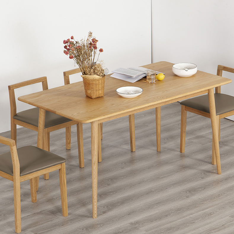 Rectangle Dining Table Solid Wood Dining Room Table in Natural