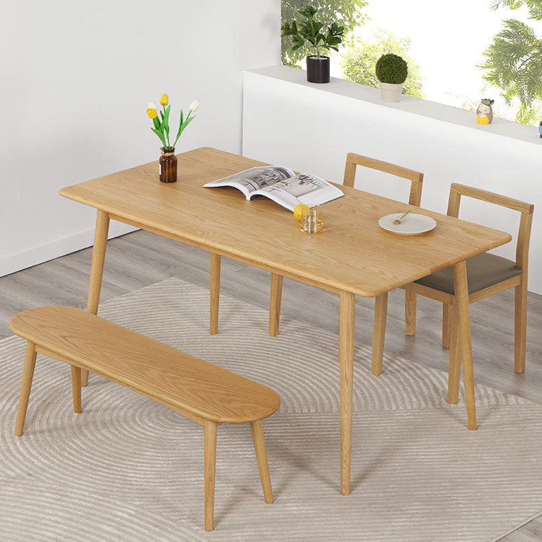 Rectangle Dining Table Solid Wood Dining Room Table in Natural
