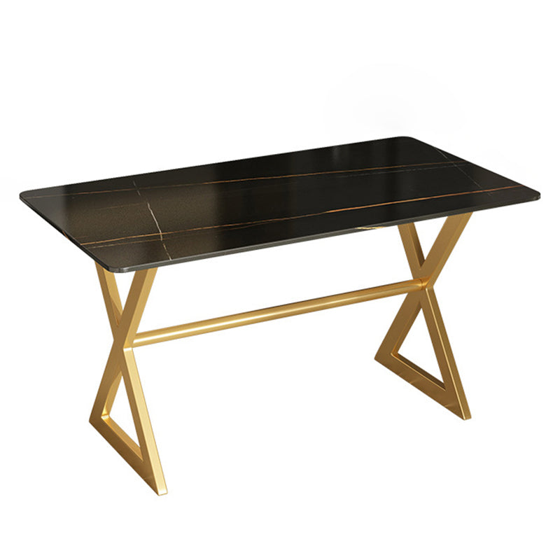 Rectangular Stone Dining Table Home Luxury Furniture with Double Pedestal in Matte Finish