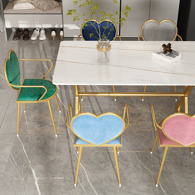 Rectangular Stone Dining Table Home Luxury Furniture with Double Pedestal in Matte Finish