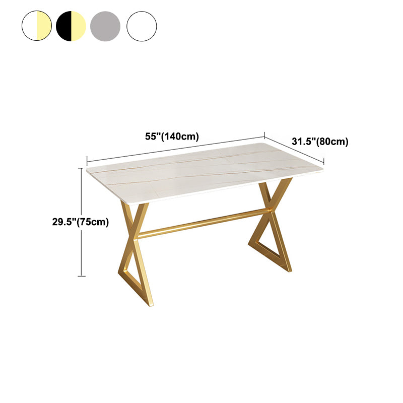 Rectangular Stone Dining Table Home Luxury Furniture with Double Pedestal in Matte Finish