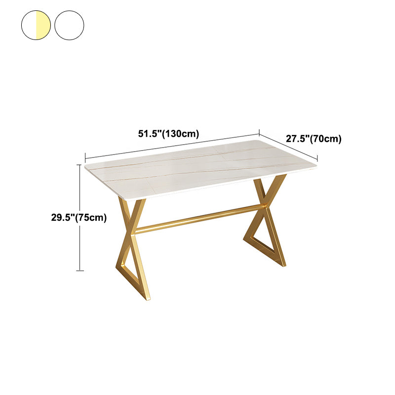 Rectangular Stone Dining Table Home Luxury Furniture with Double Pedestal in Matte Finish