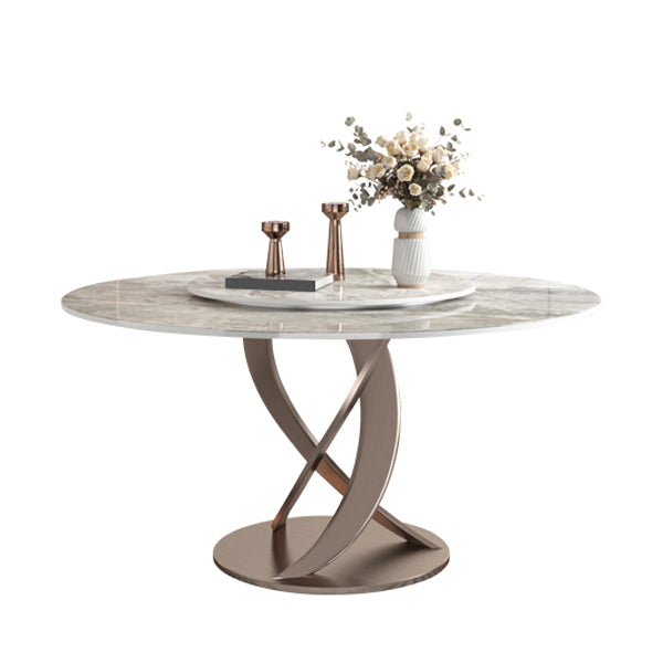 Round Dining Table Traditional Luxury Dining Table with Rose Base