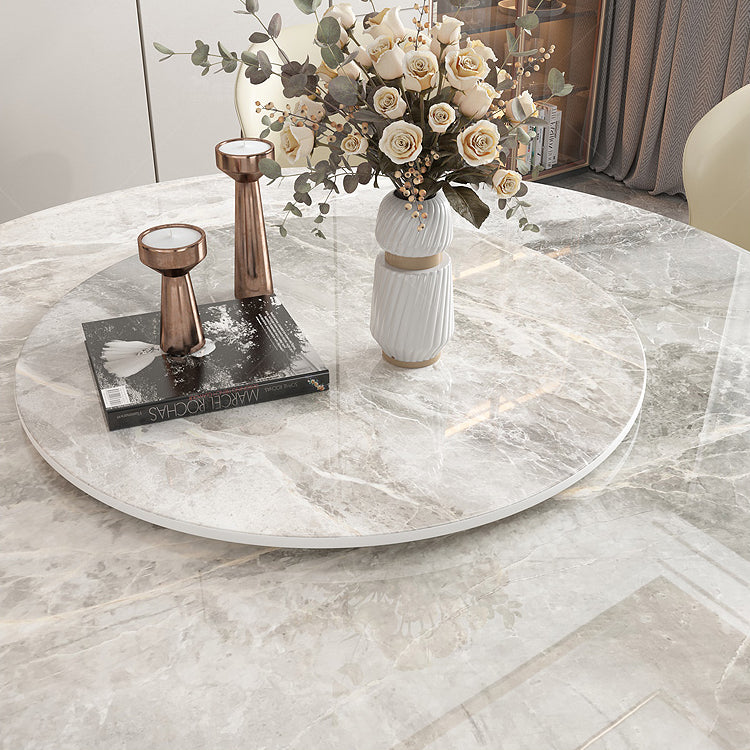 Round Dining Table Traditional Luxury Dining Table with Rose Base