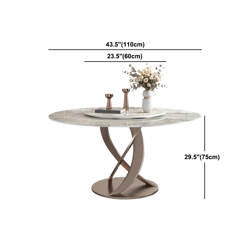 Round Dining Table Traditional Luxury Dining Table with Rose Base