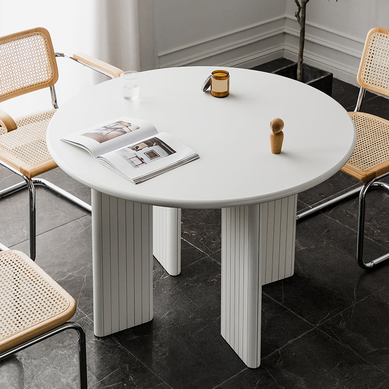 Rectangle Dining Table Engineer Wood Table in Yellow and White