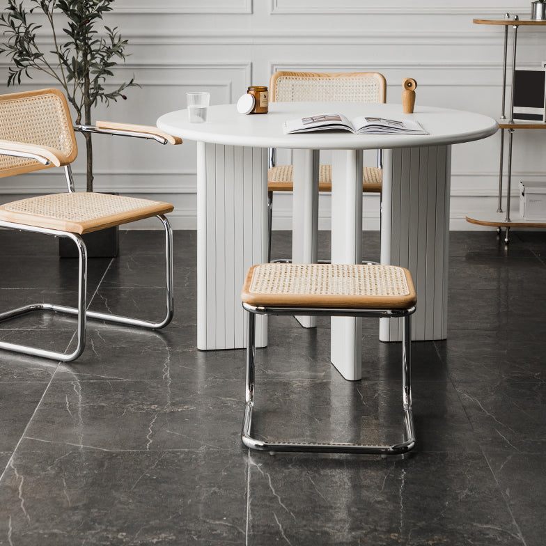 Rectangle Dining Table Engineer Wood Table in Yellow and White