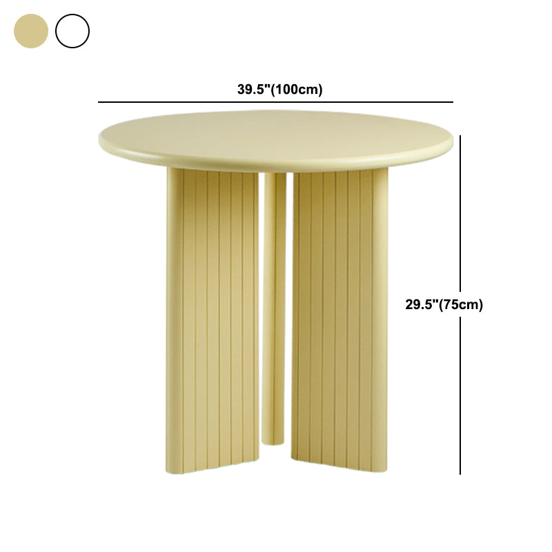 Rectangle Dining Table Engineer Wood Table in Yellow and White