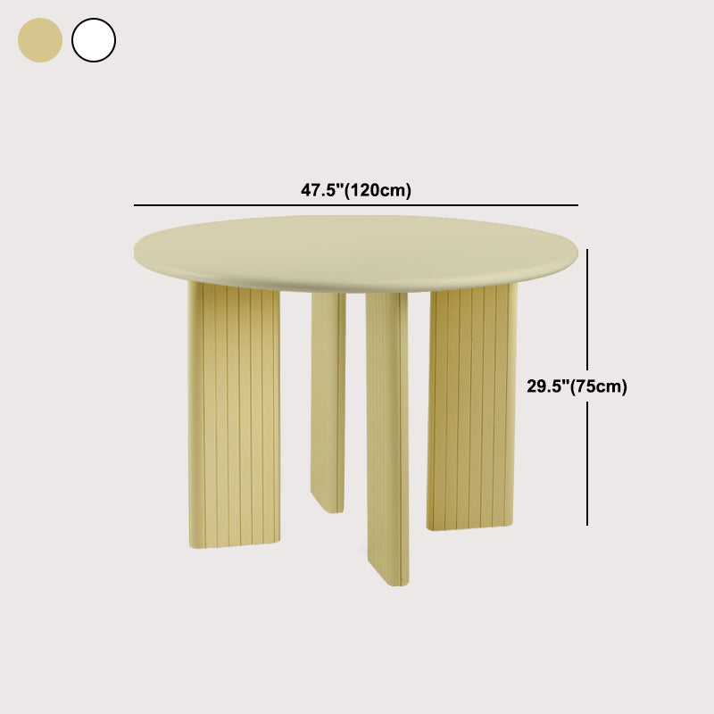 Rectangle Dining Table Engineer Wood Table in Yellow and White