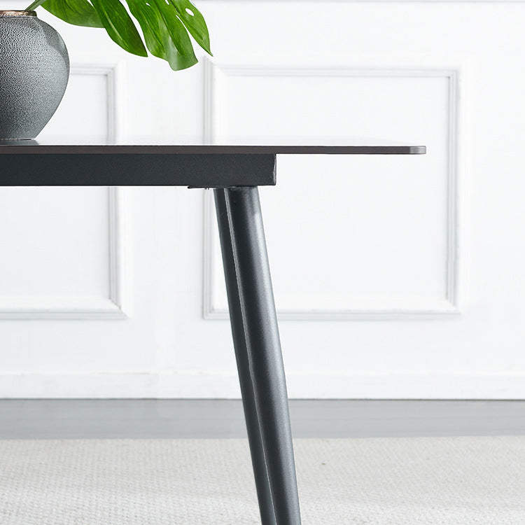 Rectangle Dining Table Stone Dining Table with 4 Legs for Dining Room