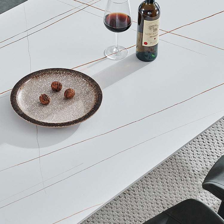 Rectangle Dining Table Stone Dining Table with 4 Legs for Dining Room