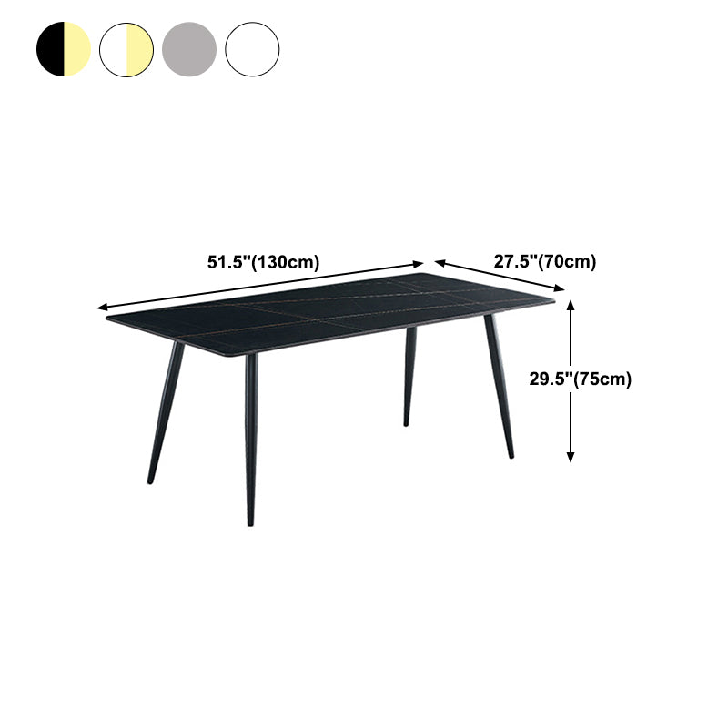 Rectangle Dining Table Stone Dining Table with 4 Legs for Dining Room
