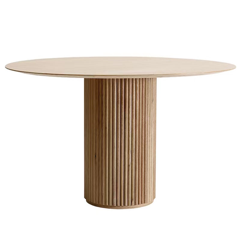 Pine Round Dining Table Contemporary Dining Table with Pedestal Base