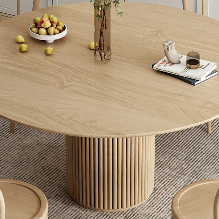 Pine Round Dining Table Contemporary Dining Table with Pedestal Base