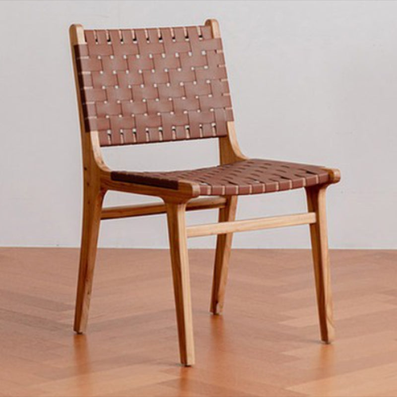 Modern Style Dining Chairs Solid Wood Open Back Dining Chair for Home