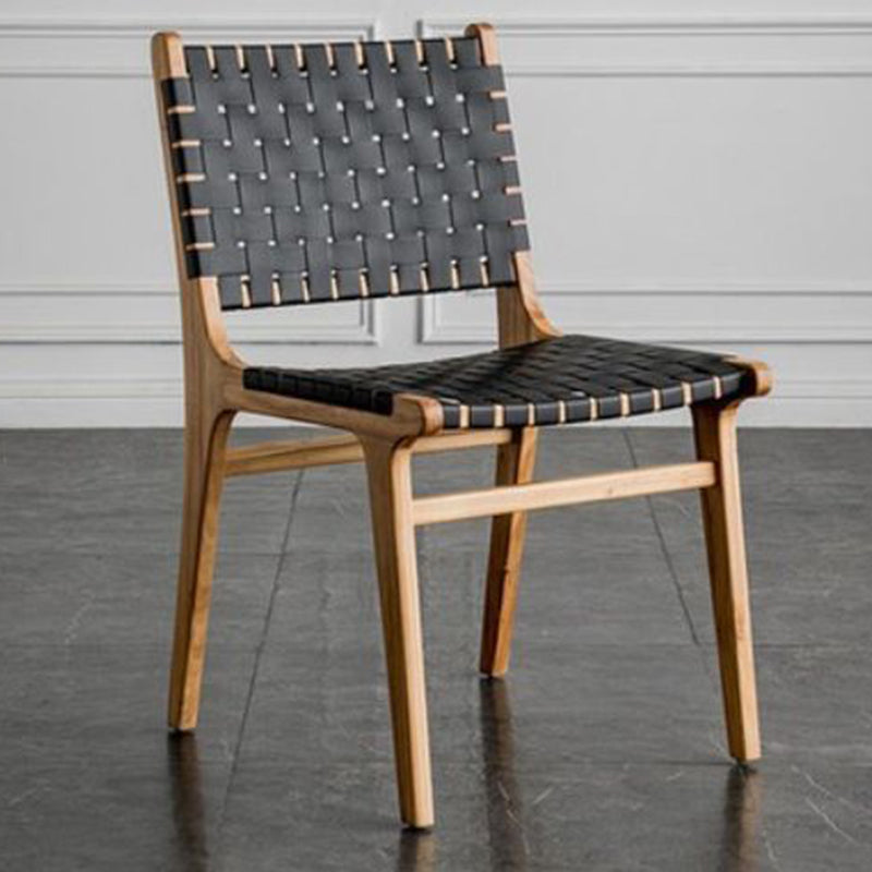 Modern Style Dining Chairs Solid Wood Open Back Dining Chair for Home