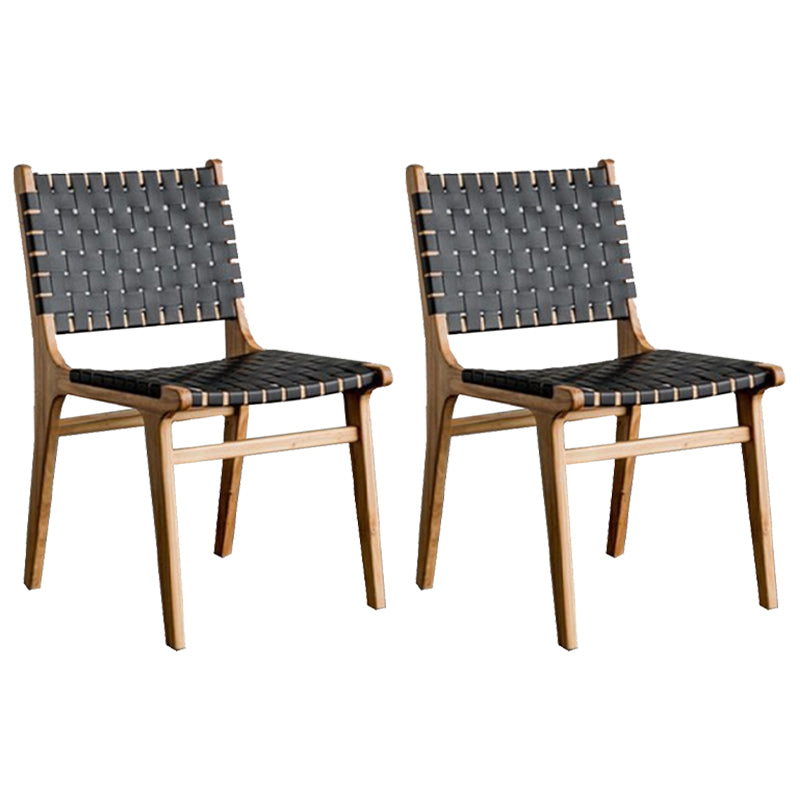 Modern Style Dining Chairs Solid Wood Open Back Dining Chair for Home