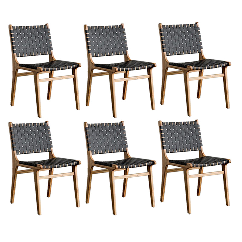 Modern Style Dining Chairs Solid Wood Open Back Dining Chair for Home