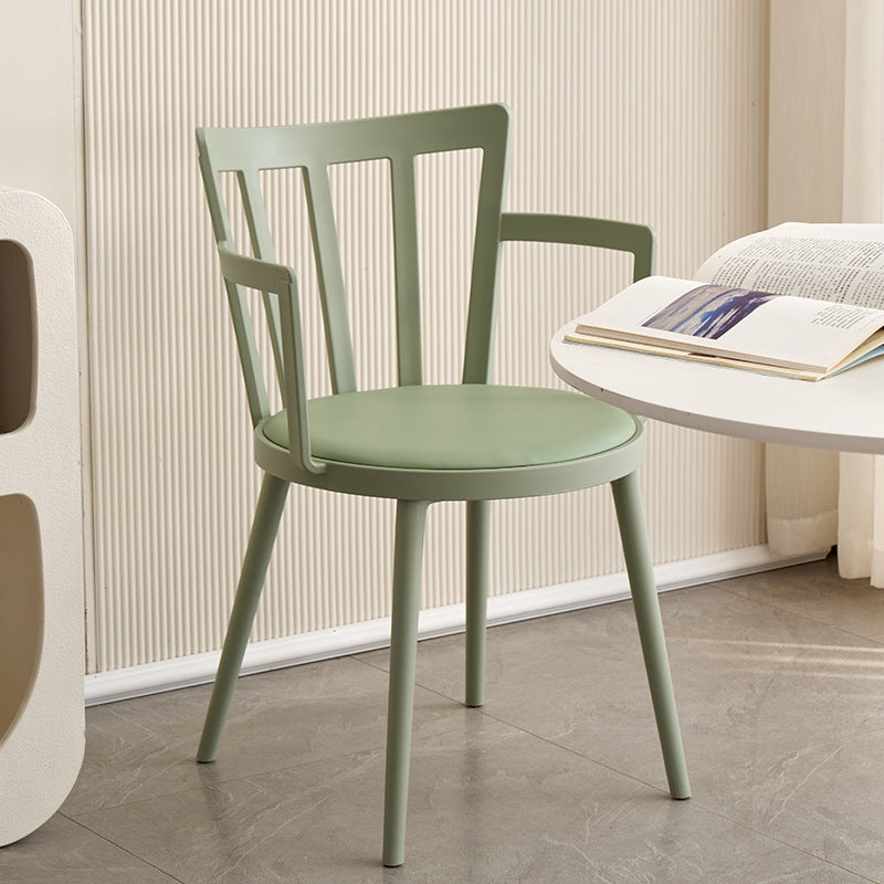 Modern Dining Chairs Arm Dining Chair with Plastic Legs for Kitchen
