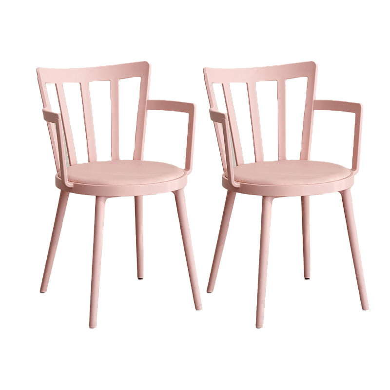 Modern Dining Chairs Arm Dining Chair with Plastic Legs for Kitchen