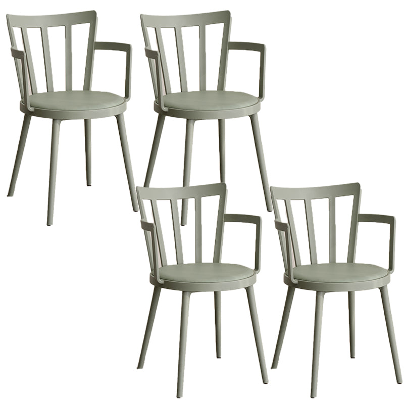 Modern Dining Chairs Arm Dining Chair with Plastic Legs for Kitchen