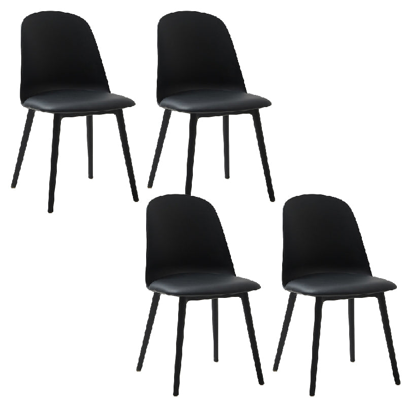 Modern Dining Chair Armless Dining Chair with Plastic Legs for Kitchen