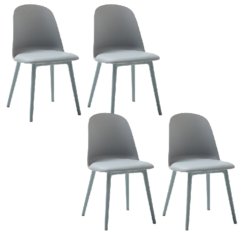 Modern Dining Chair Armless Dining Chair with Plastic Legs for Kitchen