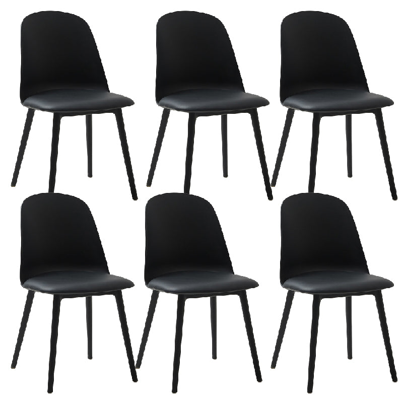 Modern Dining Chair Armless Dining Chair with Plastic Legs for Kitchen