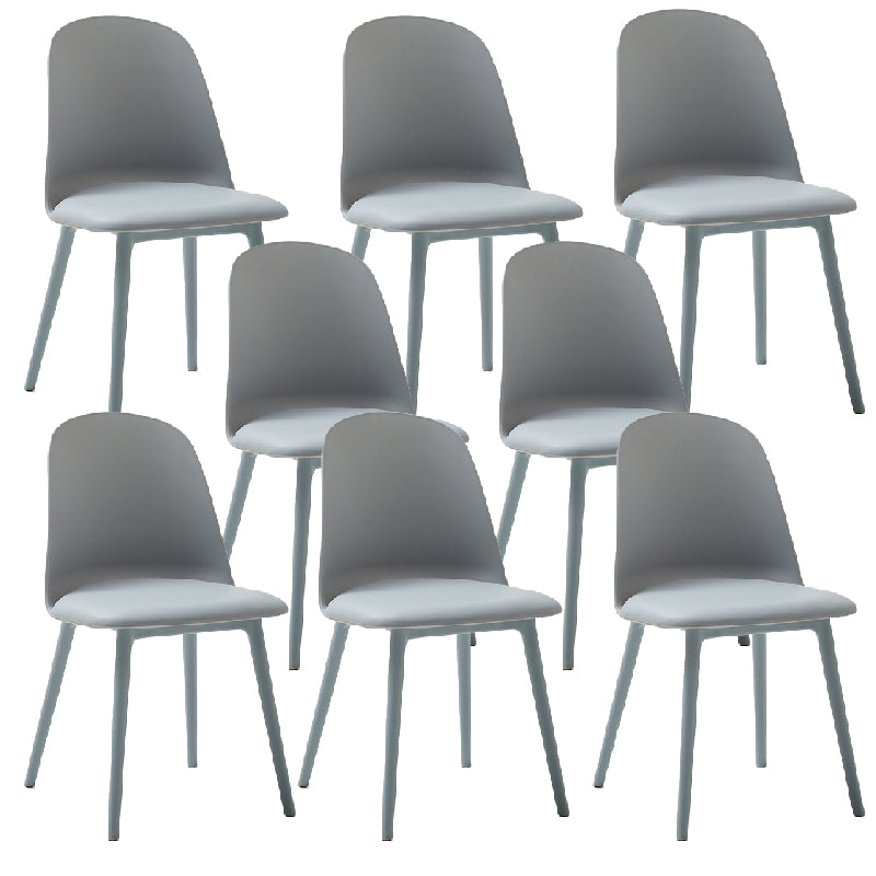 Modern Dining Chair Armless Dining Chair with Plastic Legs for Kitchen