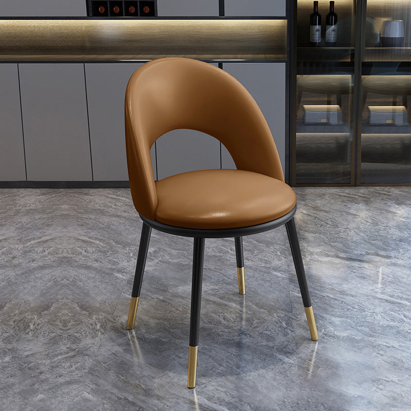 Nordic Style Dining Chairs Armless Dining Chair with Metal Legs for Kitchen