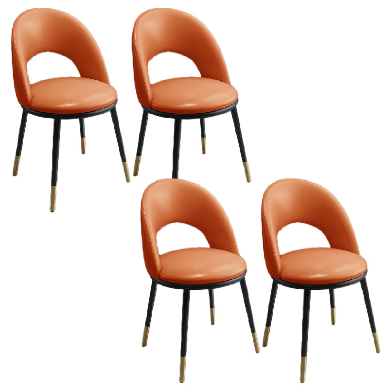 Nordic Style Dining Chairs Armless Dining Chair with Metal Legs for Kitchen