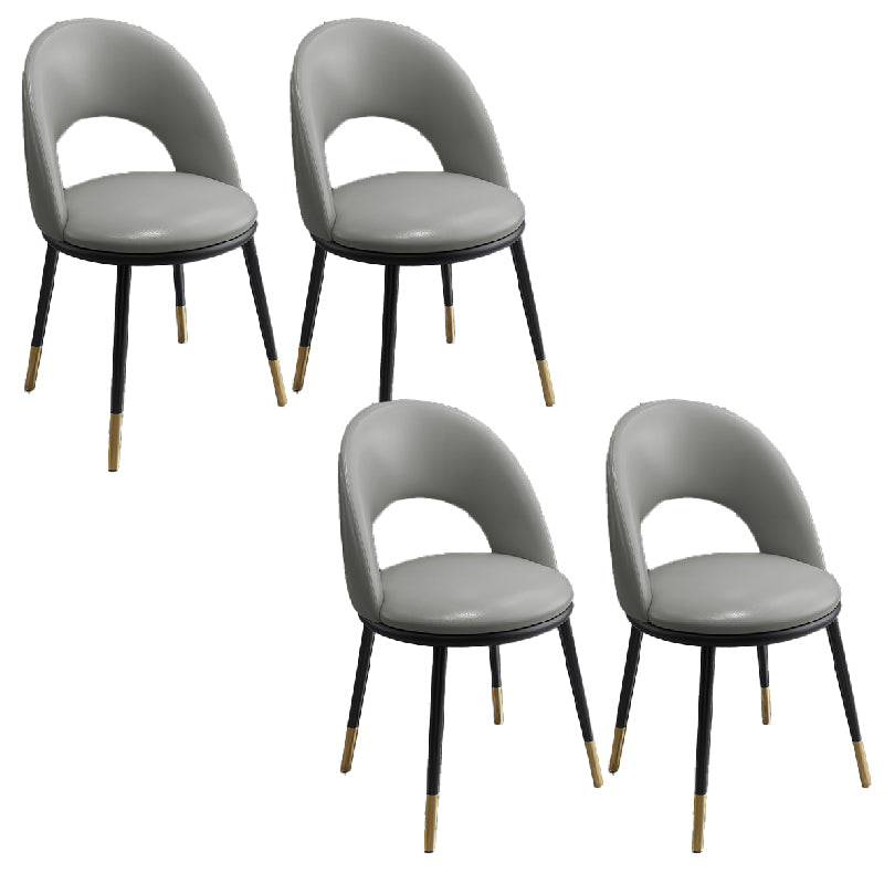 Nordic Style Dining Chairs Armless Dining Chair with Metal Legs for Kitchen