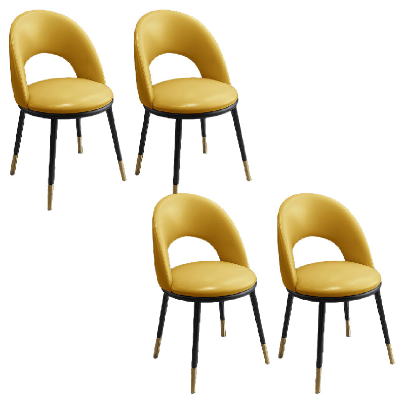 Nordic Style Dining Chairs Armless Dining Chair with Metal Legs for Kitchen