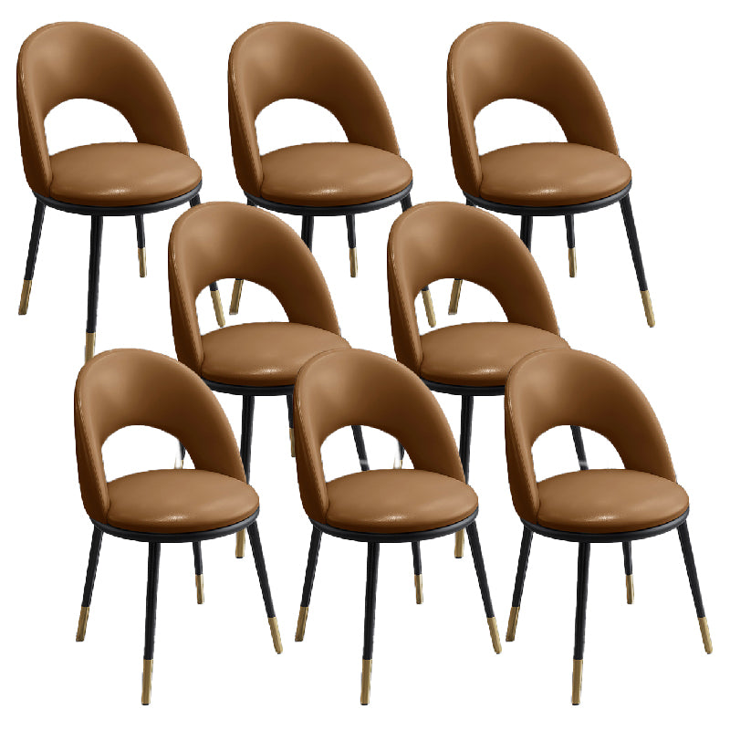 Nordic Style Dining Chairs Armless Dining Chair with Metal Legs for Kitchen