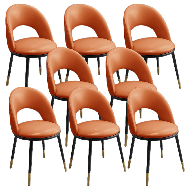 Nordic Style Dining Chairs Armless Dining Chair with Metal Legs for Kitchen