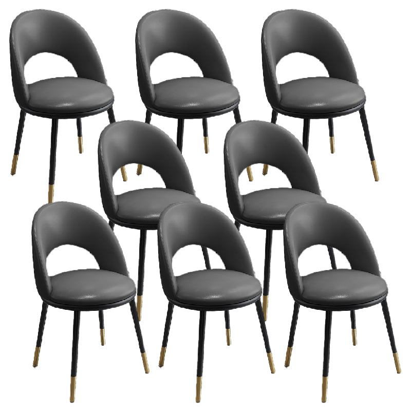 Nordic Style Dining Chairs Armless Dining Chair with Metal Legs for Kitchen