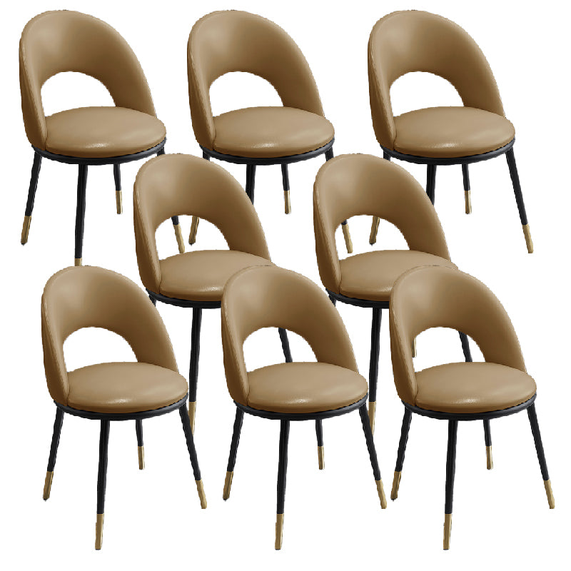 Nordic Style Dining Chairs Armless Dining Chair with Metal Legs for Kitchen