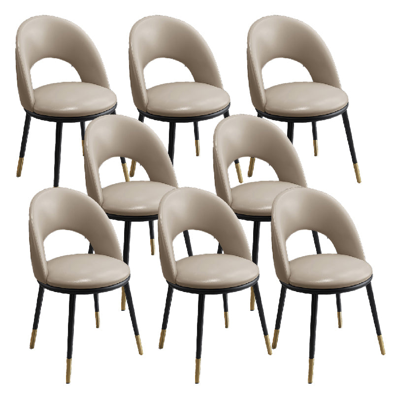 Nordic Style Dining Chairs Armless Dining Chair with Metal Legs for Kitchen