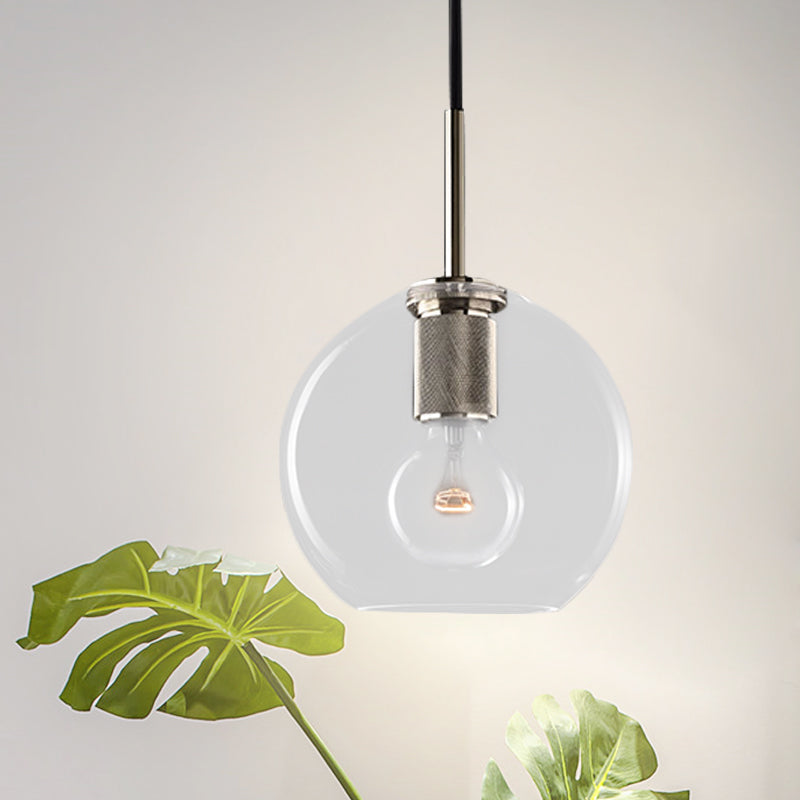 Black/Brass/Chrome Triangle/Round Pendant Lamp Post Modernist 1 Light Clear Glass Ceiling Light Fixture