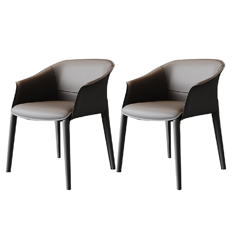 Modern Upholstered Guest Chair Faux Leather Dining Arm Chair