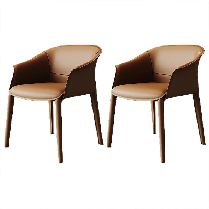 Modern Upholstered Guest Chair Faux Leather Dining Arm Chair