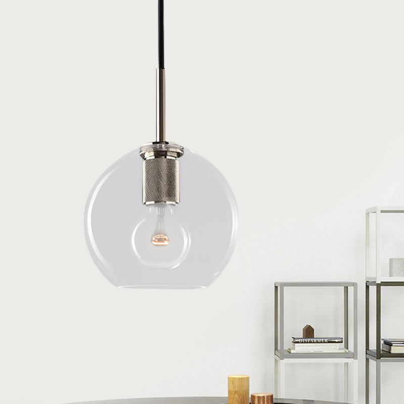 Black/Brass/Chrome Triangle/Round Pendant Lamp Post Modernist 1 Light Clear Glass Ceiling Light Fixture