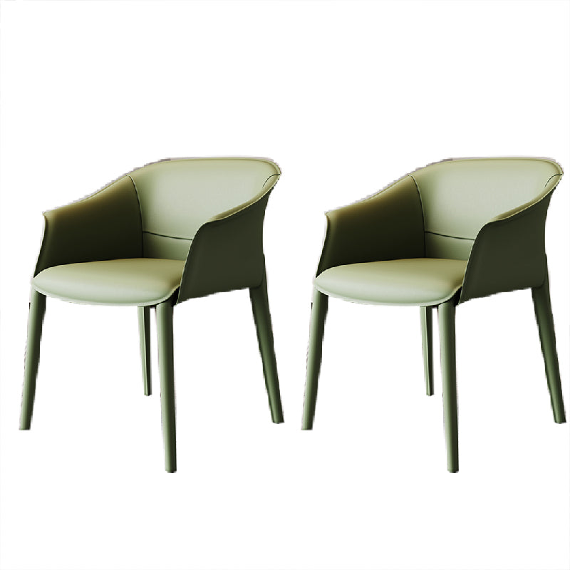 Modern Upholstered Guest Chair Faux Leather Dining Arm Chair